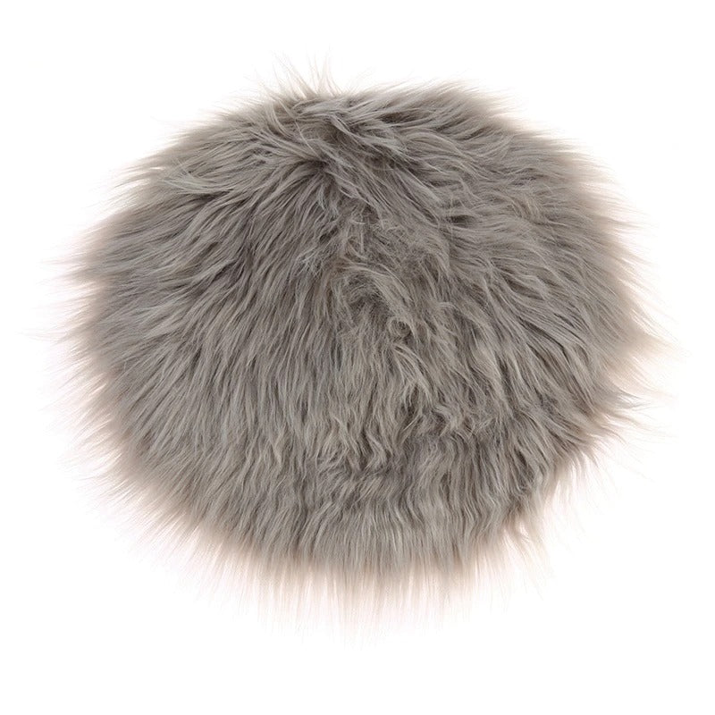 Faux Fur Rund Sittkudde