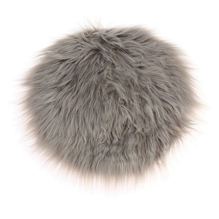 Faux Fur Rund Sittkudde