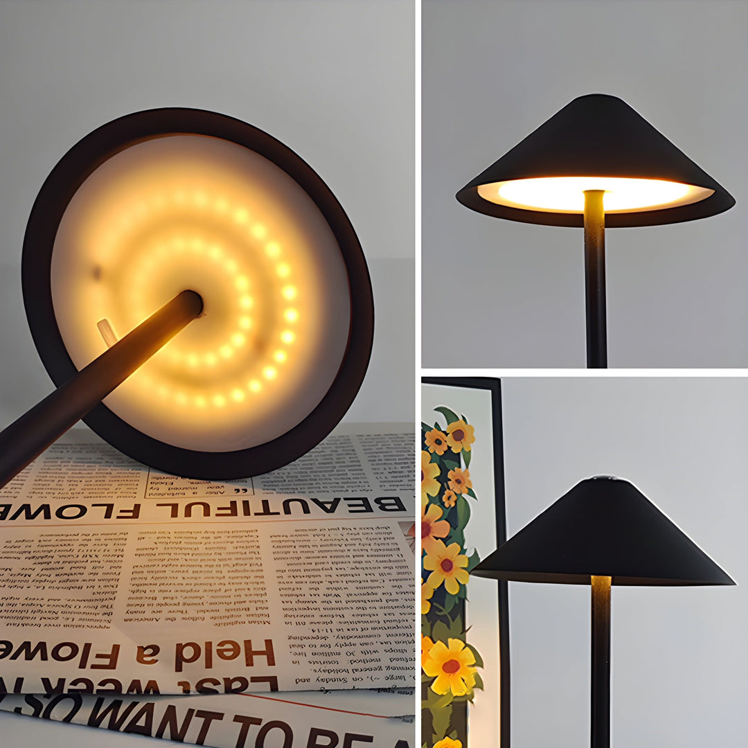 Minimalistisk dimbar touchbordslampa - vattentålig och uppladdningsbar ljusfärg