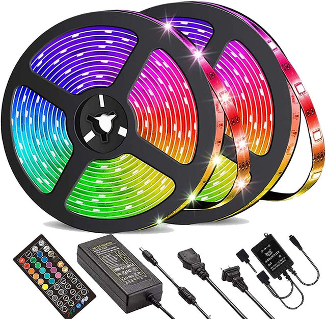 LED Ljusremsa, 30 m, 15 m, Musik Synkronisering, Bluetooth, 5050, RGB Ambient Light med Fjärrkontroll