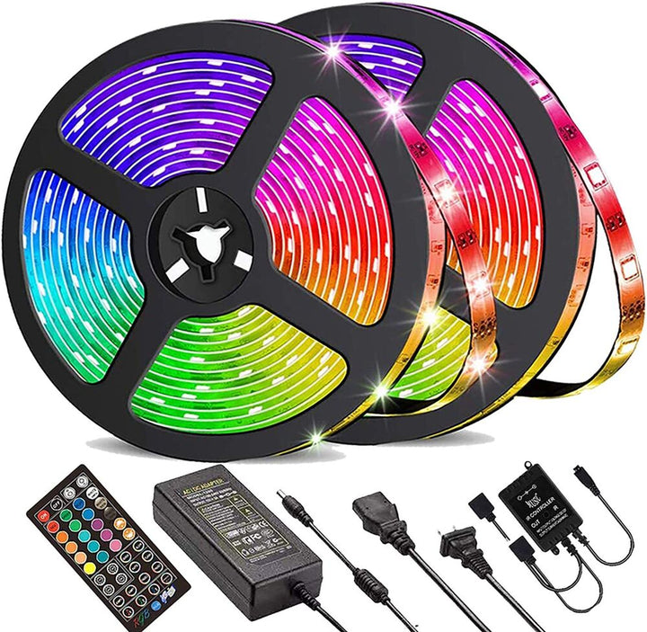 LED Ljusremsa, 30 m, 15 m, Musik Synkronisering, Bluetooth, 5050, RGB Ambient Light med Fjärrkontroll