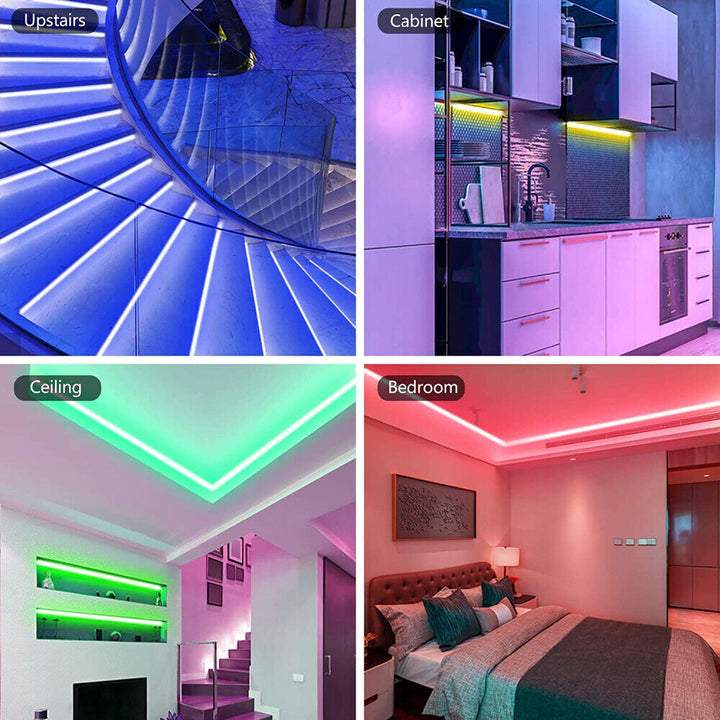 LED Ljusremsa, 30 m, 15 m, Musik Synkronisering, Bluetooth, 5050, RGB Ambient Light med Fjärrkontroll