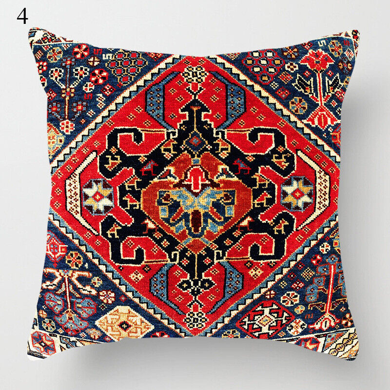 Etnisk Boho Mandala Tryck Linne Kuddeöverdrag Soffkudde Täcke Heminredning