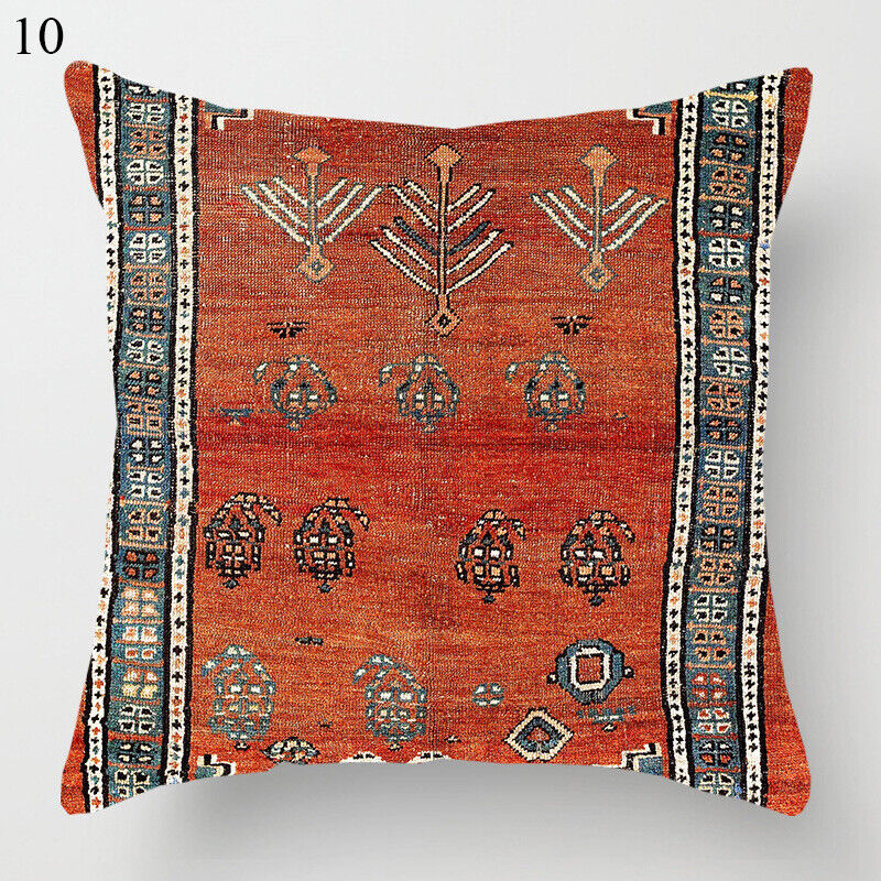 Etnisk Boho Mandala Tryck Linne Kuddeöverdrag Soffkudde Täcke Heminredning