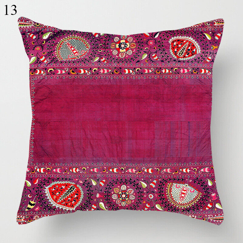 Etnisk Boho Mandala Tryck Linne Kuddeöverdrag Soffkudde Täcke Heminredning