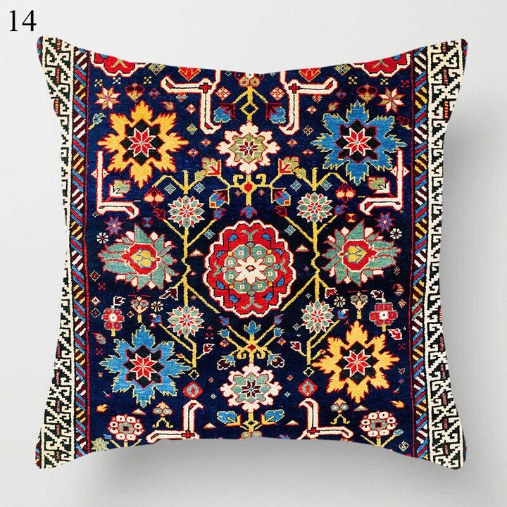 Etnisk Boho Mandala Tryck Linne Kuddeöverdrag Soffkudde Täcke Heminredning