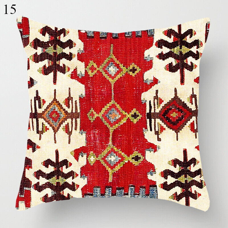 Etnisk Boho Mandala Tryck Linne Kuddeöverdrag Soffkudde Täcke Heminredning