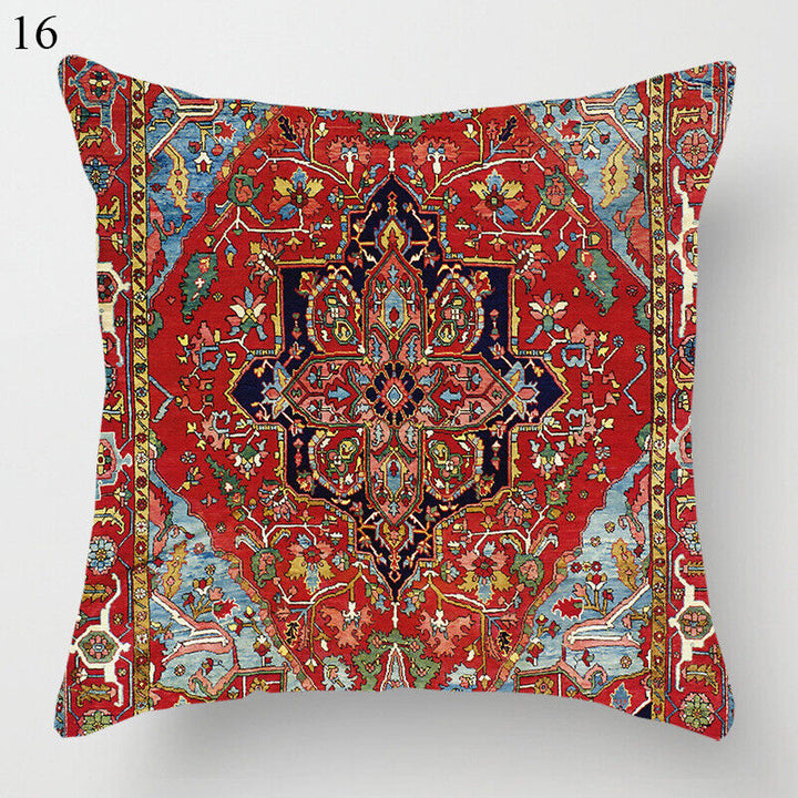 Etnisk Boho Mandala Tryck Linne Kuddeöverdrag Soffkudde Täcke Heminredning
