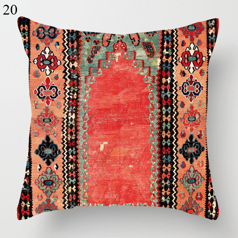 Etnisk Boho Mandala Tryck Linne Kuddeöverdrag Soffkudde Täcke Heminredning