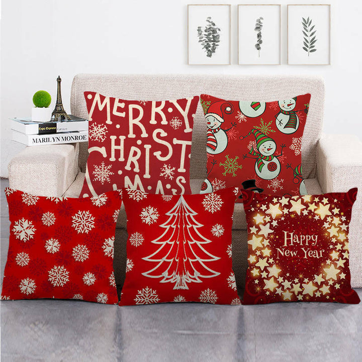 18" Kuddar Merry Xmas Soffkuddeöverdrag Hem Soffdekoration Kuddslip