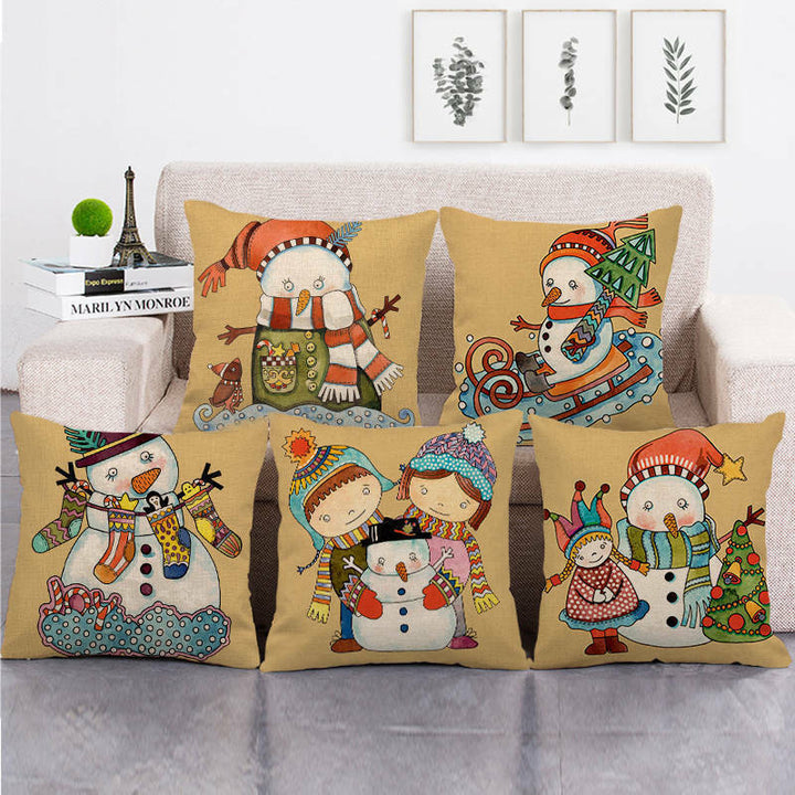 18" Kuddar Merry Xmas Soffkuddeöverdrag Hem Soffdekoration Kuddslip