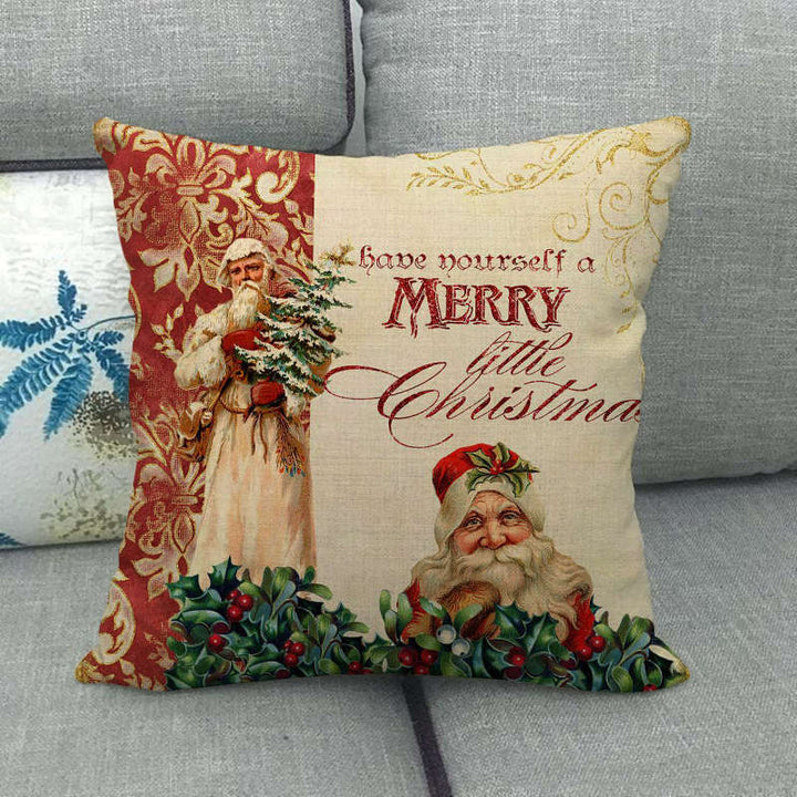 18" Kuddar Merry Xmas Soffkuddeöverdrag Hem Soffdekoration Kuddslip