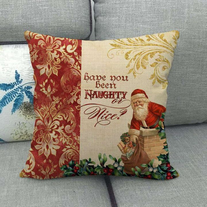 18" Kuddar Merry Xmas Soffkuddeöverdrag Hem Soffdekoration Kuddslip