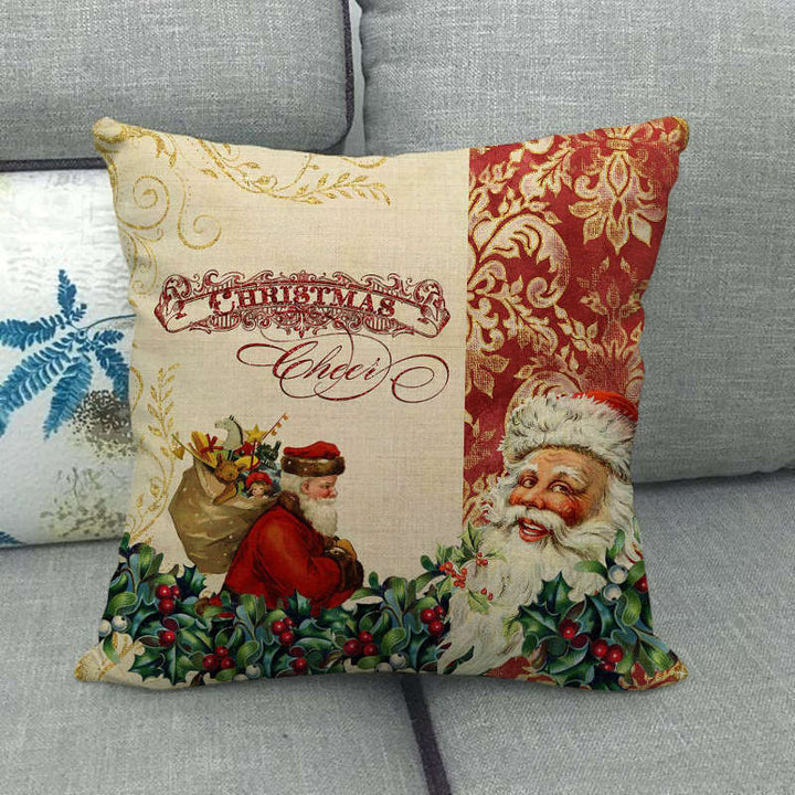 18" Kuddar Merry Xmas Soffkuddeöverdrag Hem Soffdekoration Kuddslip