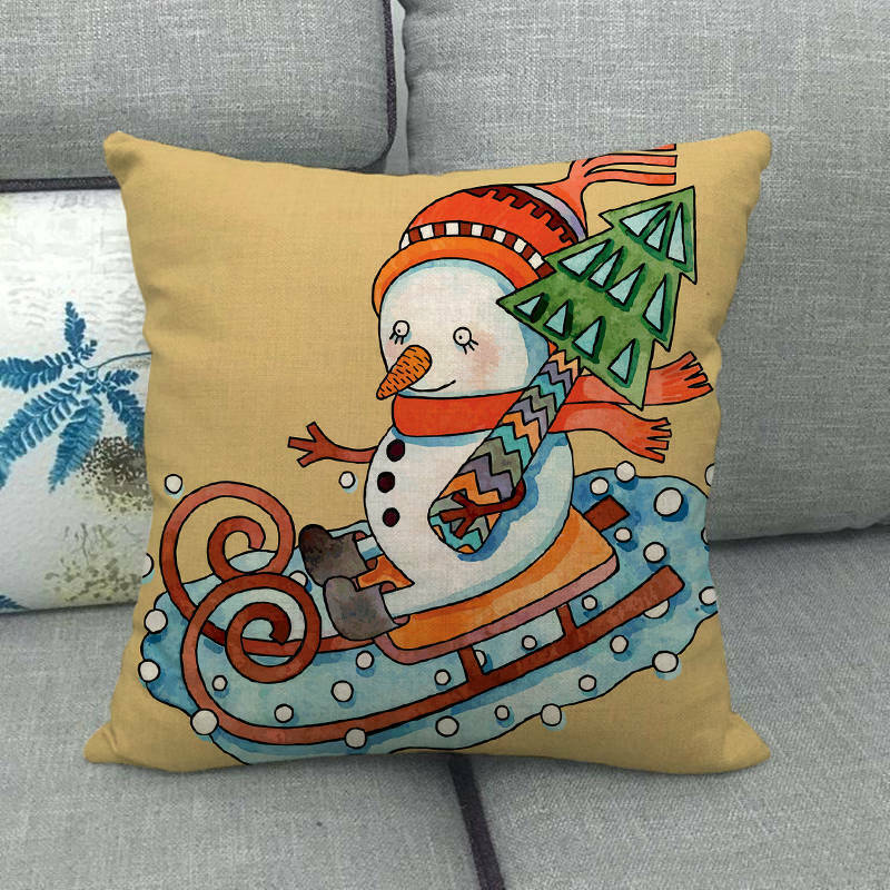 18" Kuddar Merry Xmas Soffkuddeöverdrag Hem Soffdekoration Kuddslip