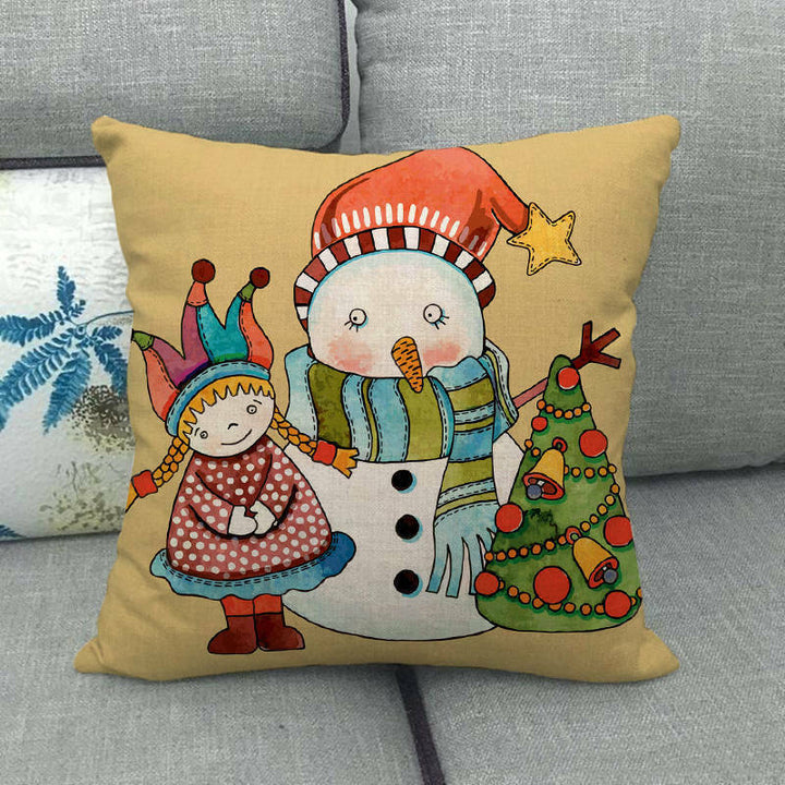 18" Kuddar Merry Xmas Soffkuddeöverdrag Hem Soffdekoration Kuddslip