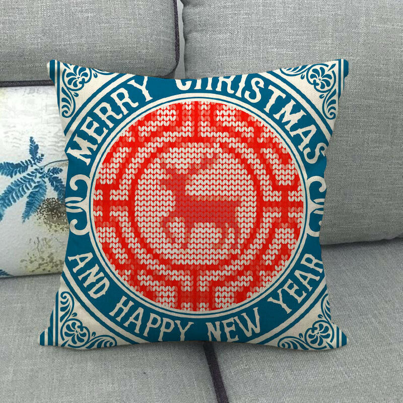 18" Kuddar Merry Xmas Soffkuddeöverdrag Hem Soffdekoration Kuddslip