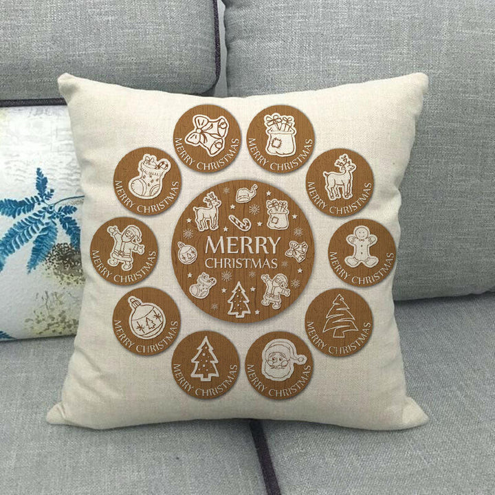 18" Kuddar Merry Xmas Soffkuddeöverdrag Hem Soffdekoration Kuddslip