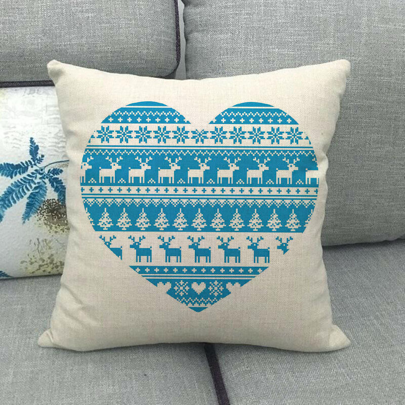 18" Kuddar Merry Xmas Soffkuddeöverdrag Hem Soffdekoration Kuddslip