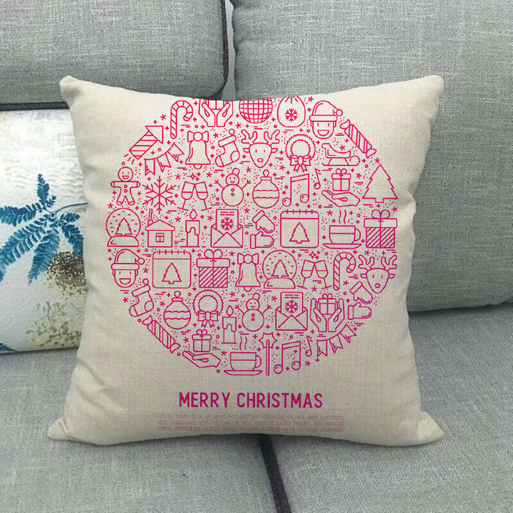 18" Kuddar Merry Xmas Soffkuddeöverdrag Hem Soffdekoration Kuddslip
