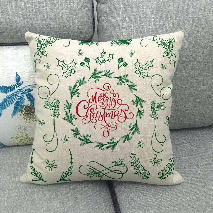 18" Kuddar Merry Xmas Soffkuddeöverdrag Hem Soffdekoration Kuddslip