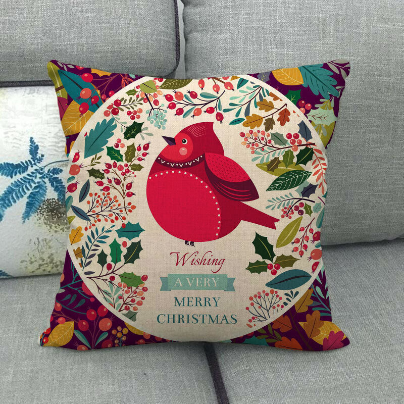 18" Kuddar Merry Xmas Soffkuddeöverdrag Hem Soffdekoration Kuddslip