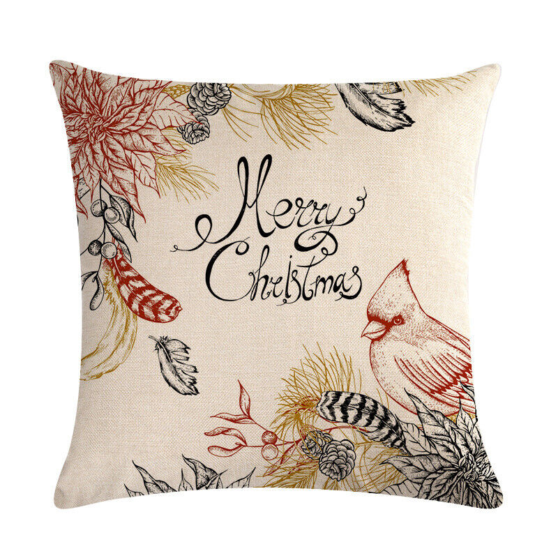 18" Kuddar Merry Xmas Soffkuddeöverdrag Hem Soffdekoration Kuddslip