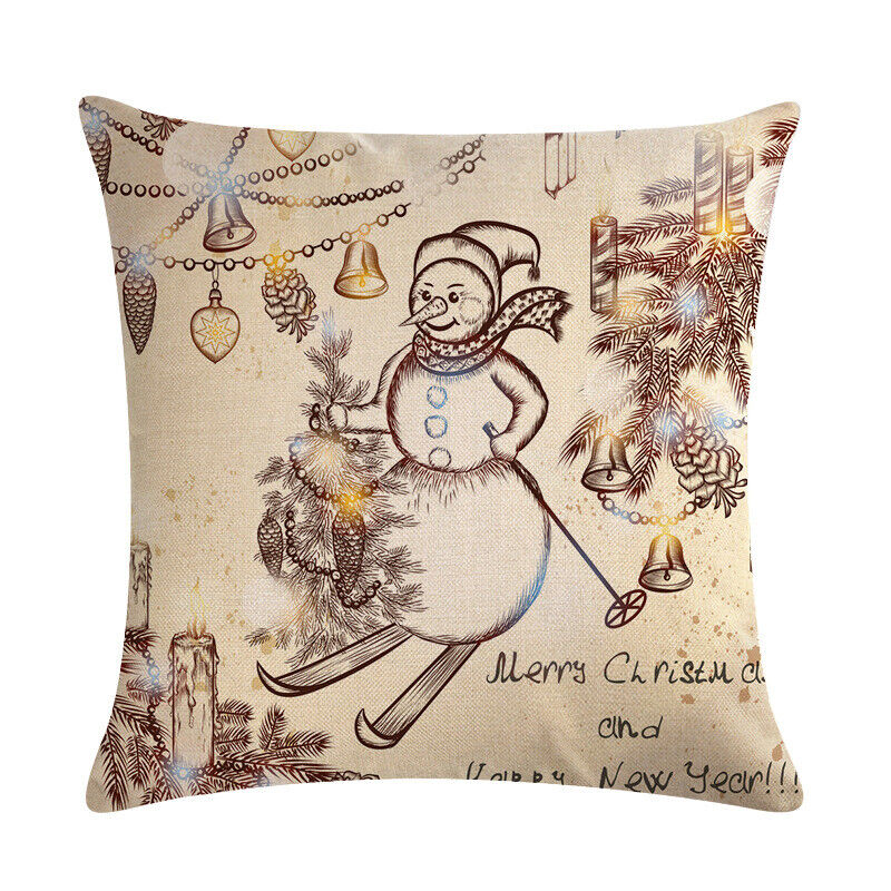 18" Kuddar Merry Xmas Soffkuddeöverdrag Hem Soffdekoration Kuddslip