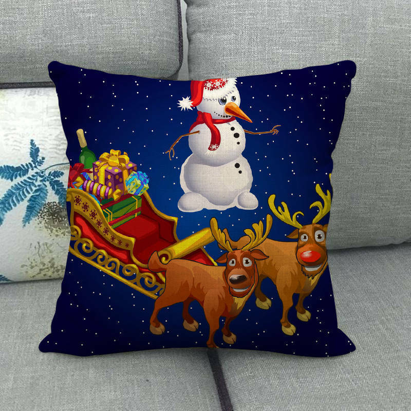 18" Kuddar Merry Xmas Soffkuddeöverdrag Hem Soffdekoration Kuddslip