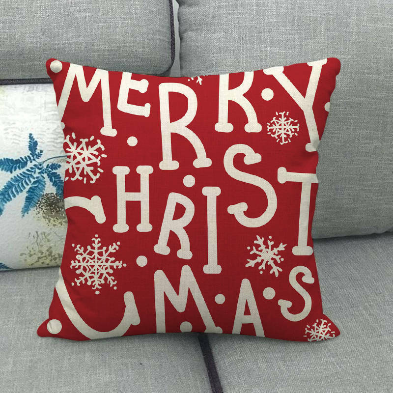 18" Kuddar Merry Xmas Soffkuddeöverdrag Hem Soffdekoration Kuddslip