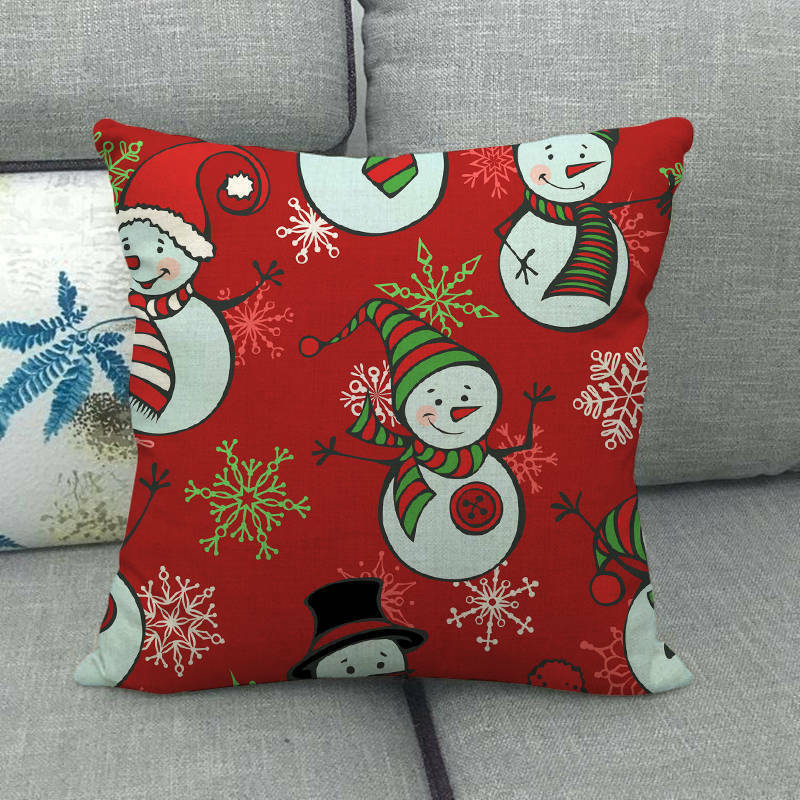 18" Kuddar Merry Xmas Soffkuddeöverdrag Hem Soffdekoration Kuddslip