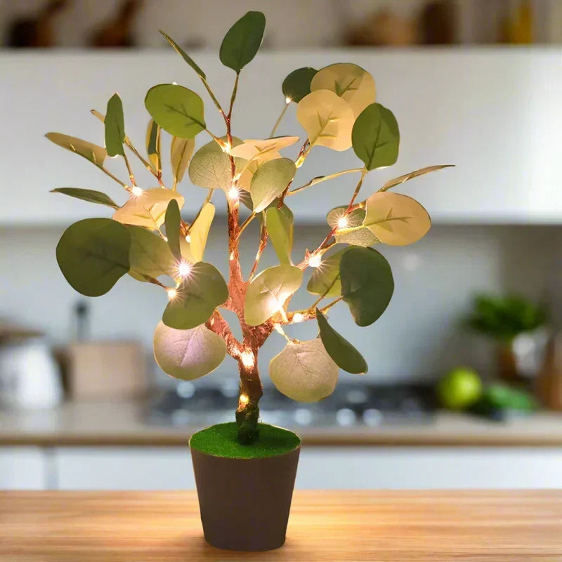 FestiGlow - Julglöd LED-nattlampa med dekorativ kruka