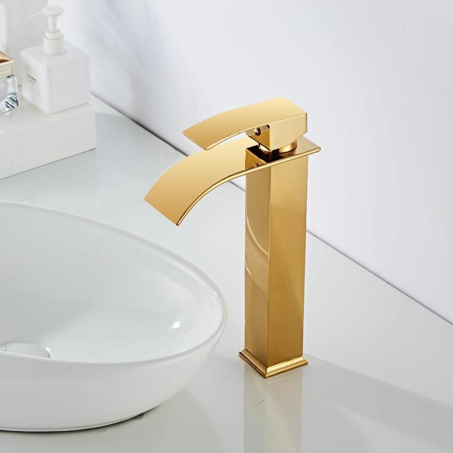 Spegelfaucet vattenfall kran mässing spegelfaucet blandare