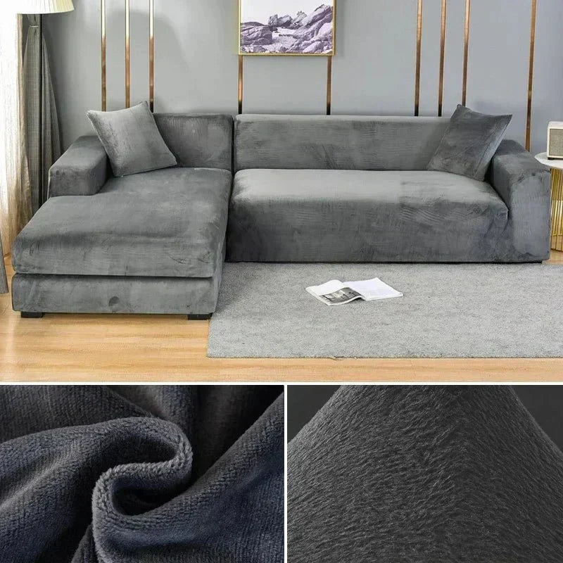 Samtlux Sammetsoffadyn – Elegant Stretchpassform för Lyxig Komfort och Skydd
