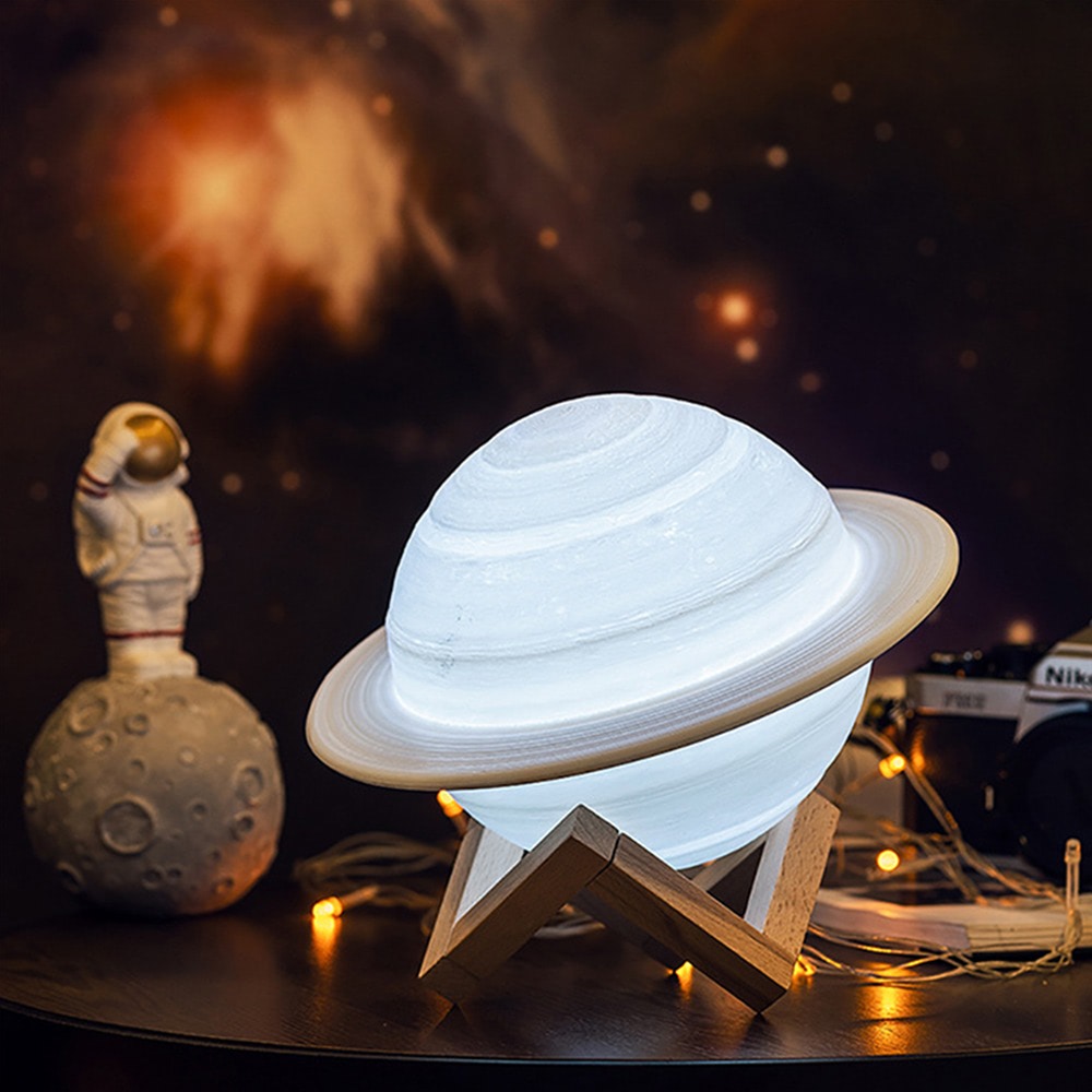 Saturnus Planet Nattlampa