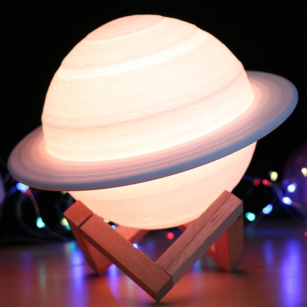 Saturnus Planet Nattlampa
