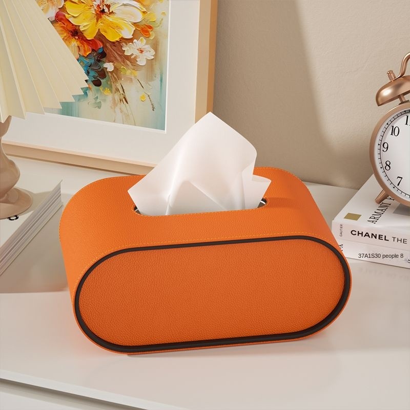 Tissue box - Oval Elegance - Läderdesign - Funktionell &amp; Stilren