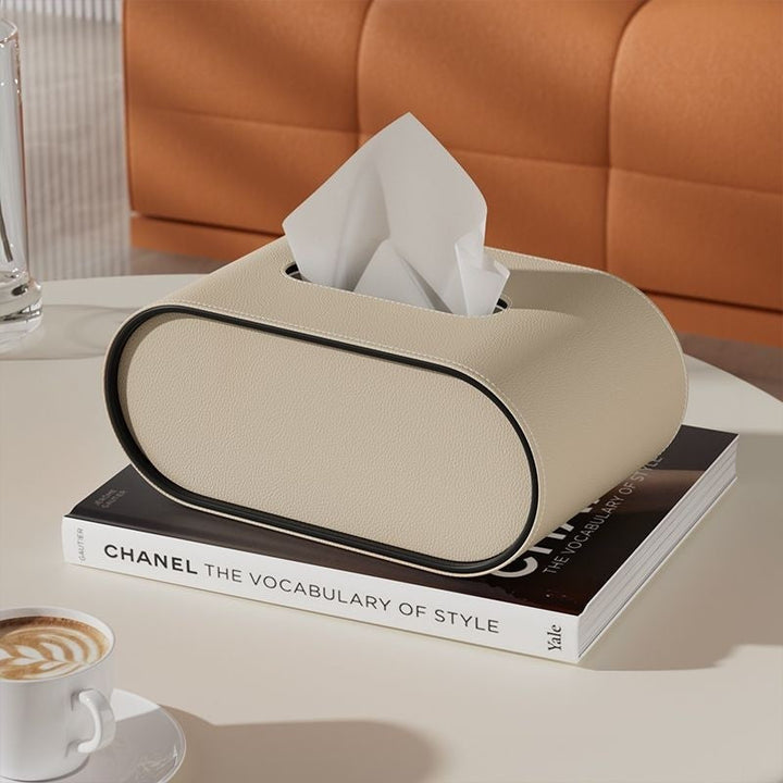 Tissue box - Oval Elegance - Läderdesign - Funktionell &amp; Stilren