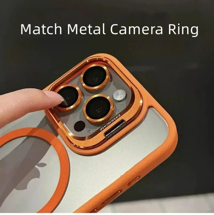 Stötsäker magnetisk telefonfodral med glaslins skydd och stativ – 1+1 GRATIS