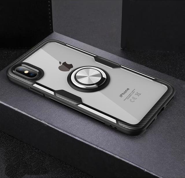Magnetisk Ring Kolfiber iPhone Fodral