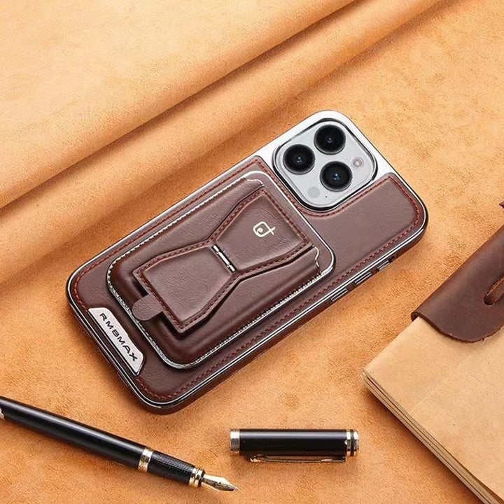 Lyxigt läder magnetiskt telefonfodral