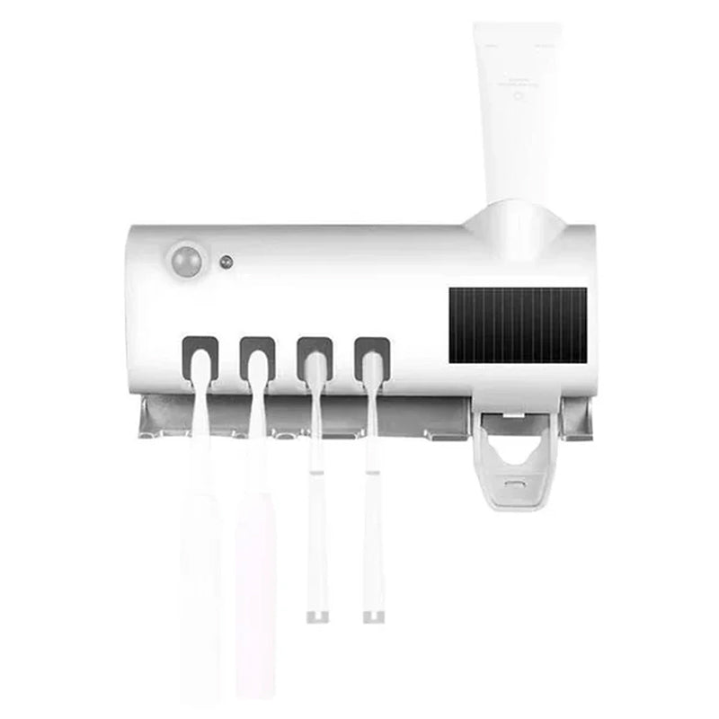 Smart UV-ljus sterilisator tandborsthållare, väggmonterad tandkräm dispenser