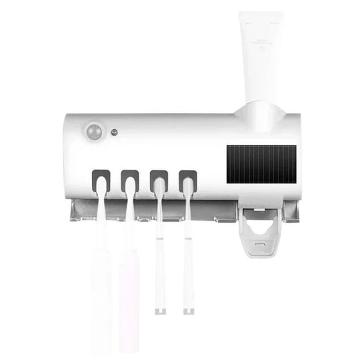 Smart UV-ljus sterilisator tandborsthållare, väggmonterad tandkräm dispenser
