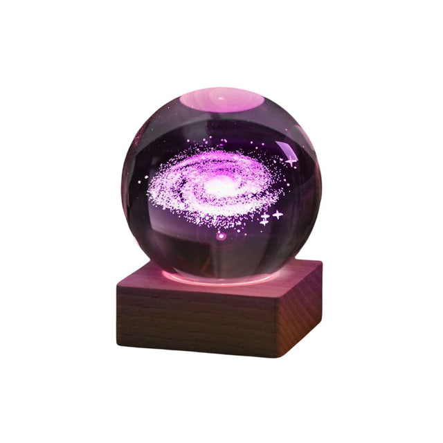 3D Galaxy Crystal Ball Nattlampa Dekorativ Lampa