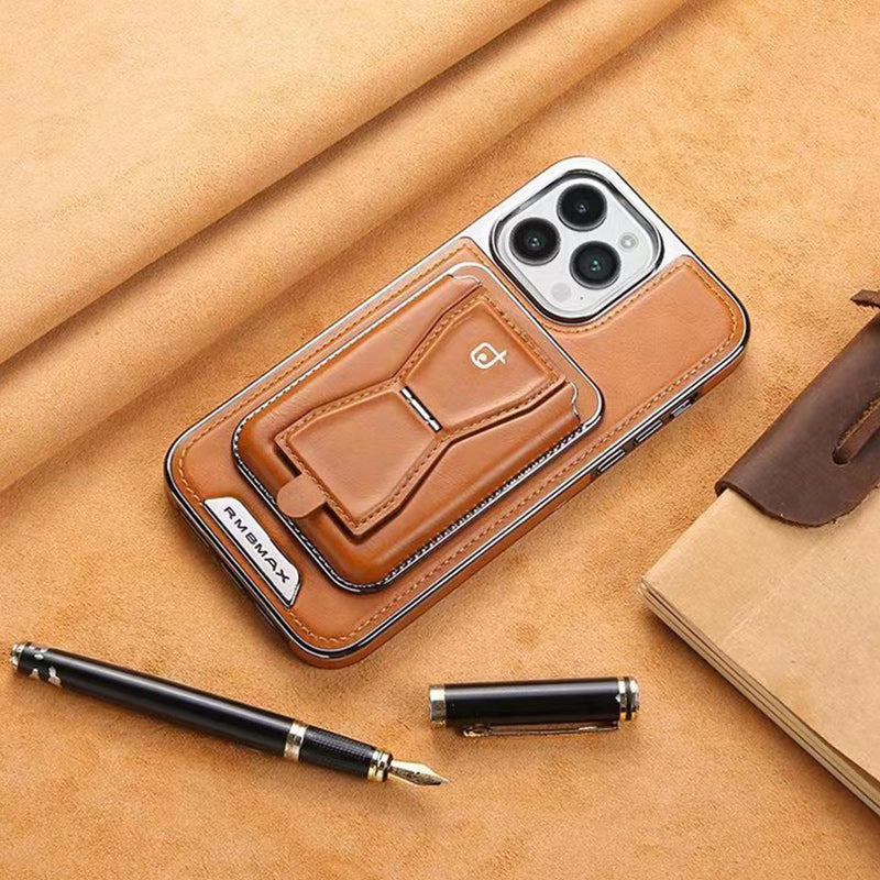 Lyxigt läder magnetiskt telefonfodral