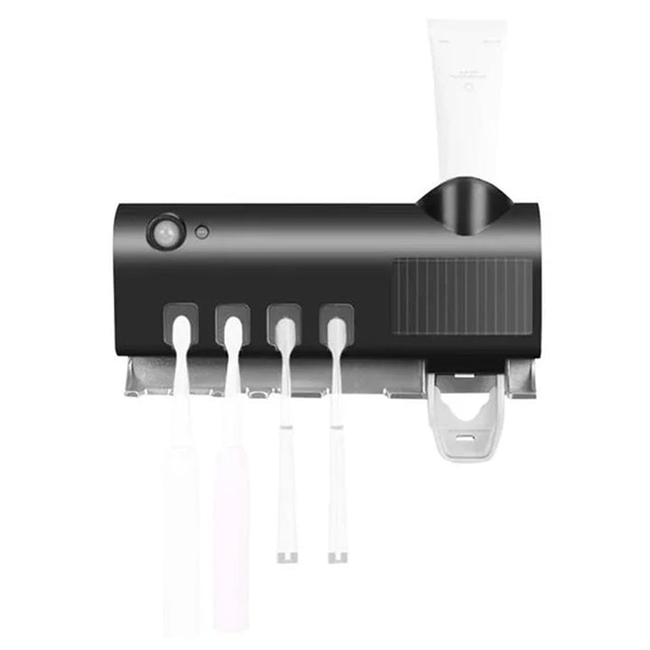 Smart UV-ljus sterilisator tandborsthållare, väggmonterad tandkräm dispenser