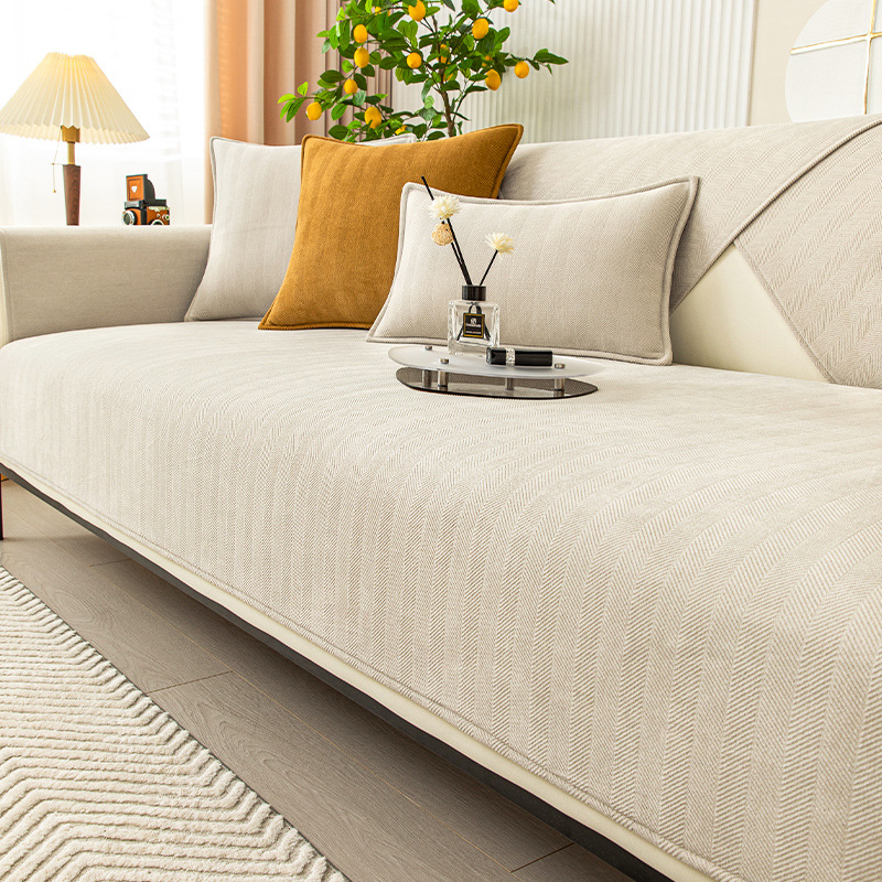 Herringbone Chenille Tyg Möbel Skyddsoffapåse |