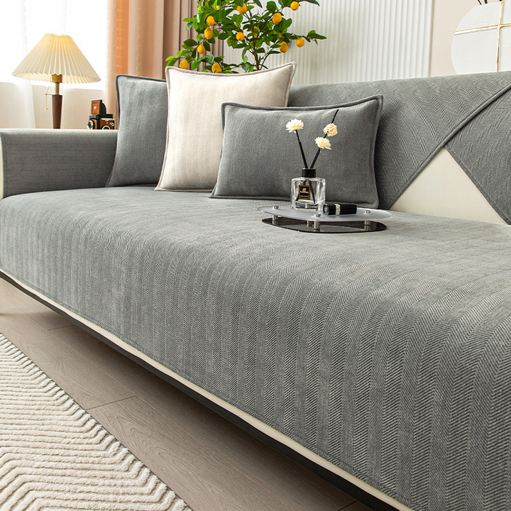 Herringbone Chenille Tyg Möbel Skyddsoffapåse |