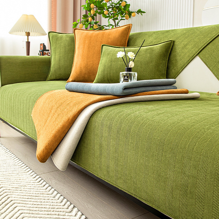 Herringbone Chenille Tyg Möbel Skyddsoffapåse |