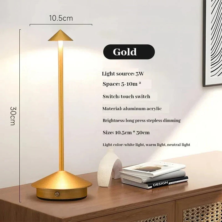 Elegant uppladdningsbar metallbordslampa